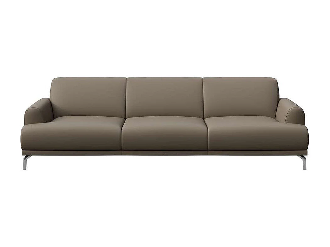 Mesonica Canapé 3 places en cuir naturel brun cèdre