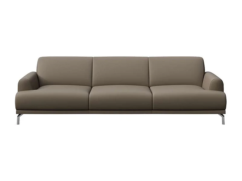 Mesonica Canapé 3 places en cuir naturel brun cèdre