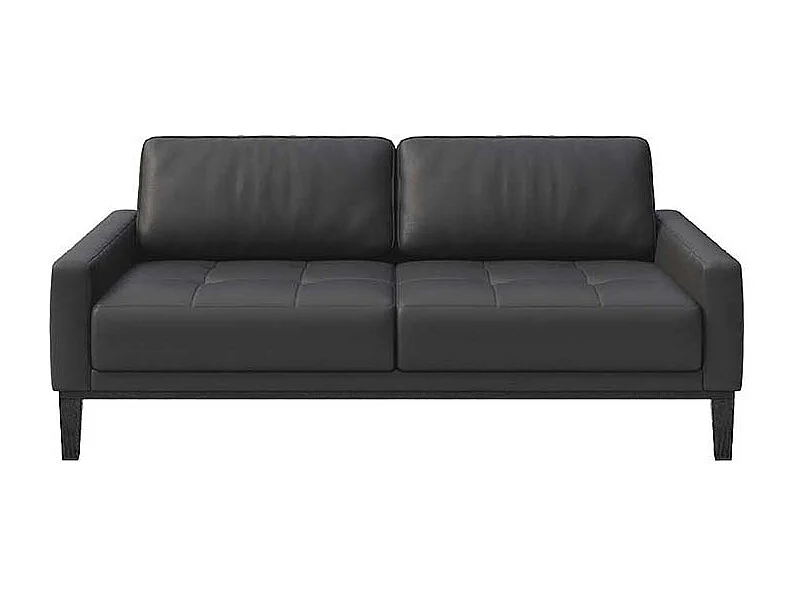 Mesonica Canapé 2 places en cuir naturel gris ombré