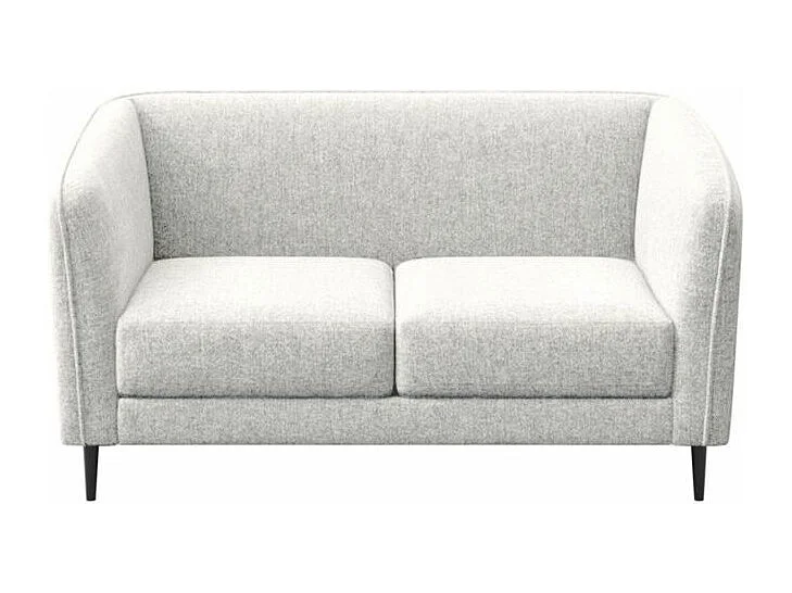 Gebogen lichtbeige 2-zitsbank