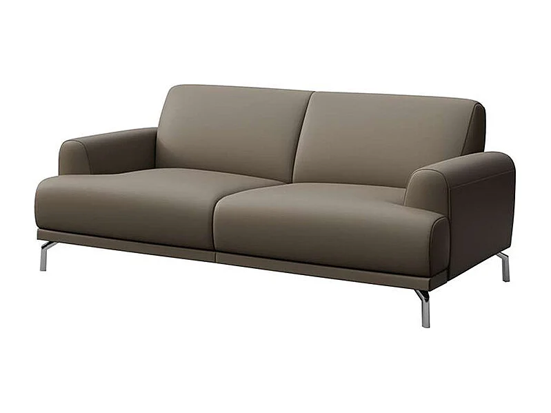 Mesonica Canapé 2 places en cuir naturel brun cèdre