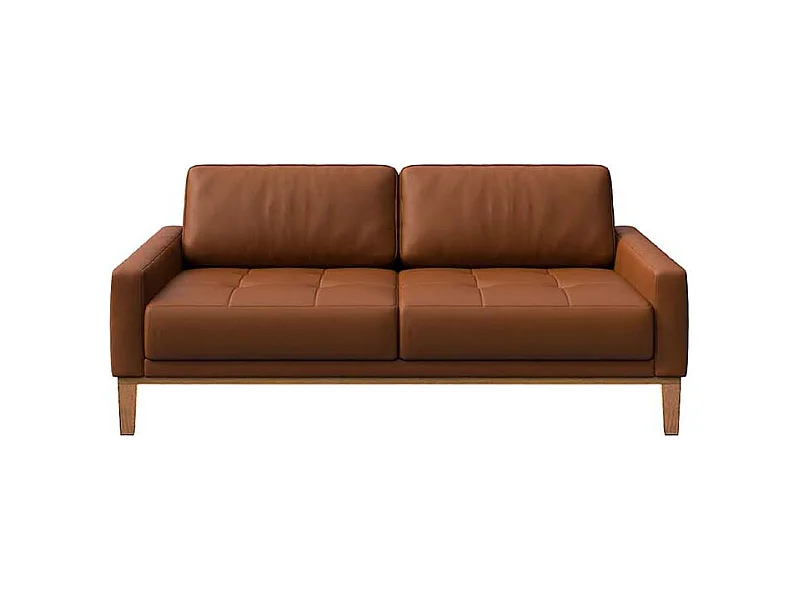 Canapé 3 places matelassé Musso brun de cannelle