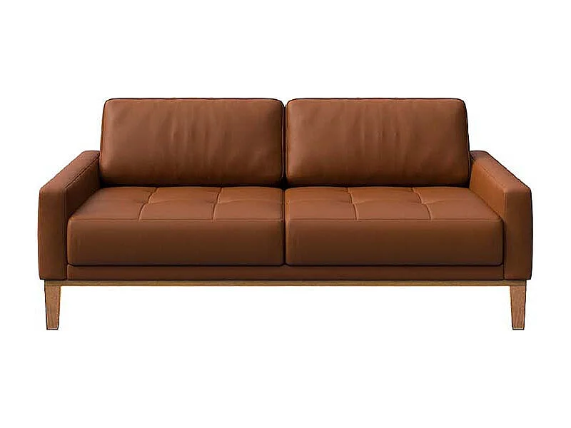Canapé 3 places matelassé Musso brun de cannelle