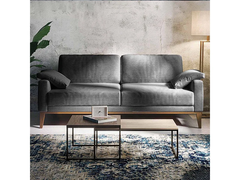 Canapé 2 places Musso gris blue