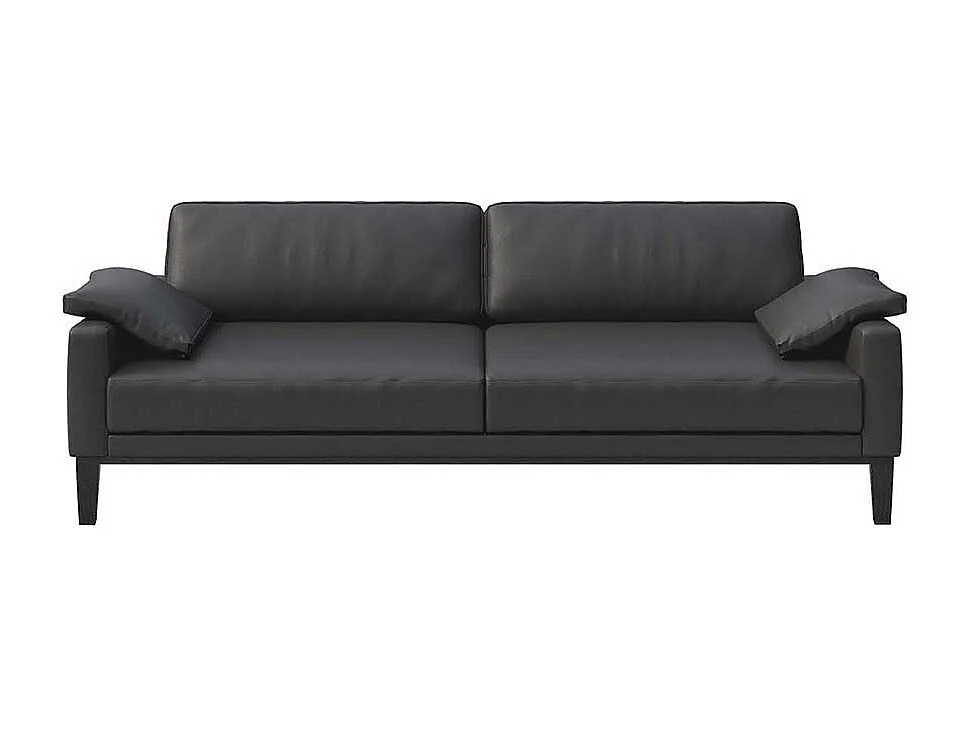 Mesonica Canapé 3 places en cuir naturel gris ombré