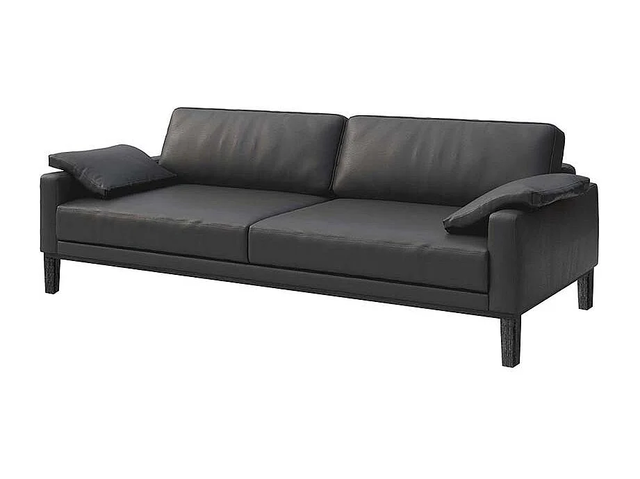 Mesonica Canapé 3 places en cuir naturel gris ombré