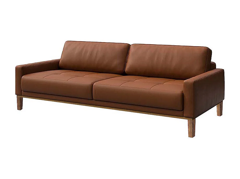 Mesonica Canapé 3 places en cuir naturel brun cannelle