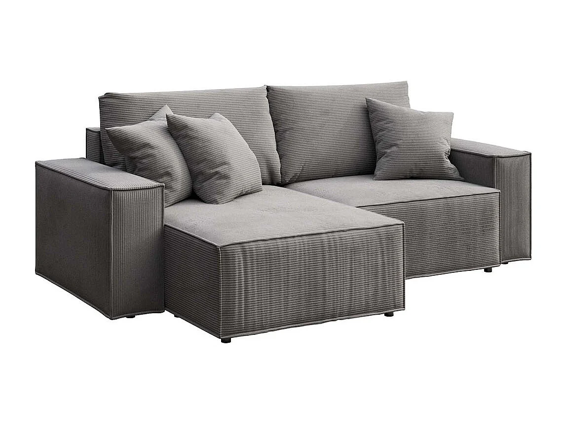 Canapé d'angle lit Melow Velours Gris foncé