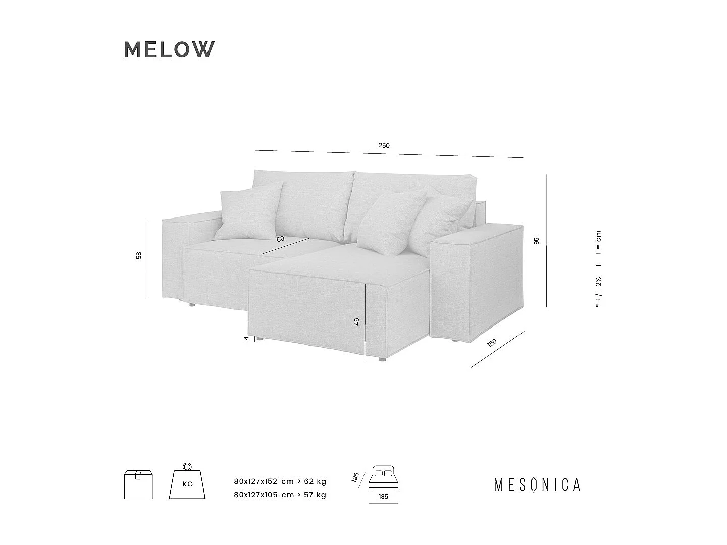 Canapé d'angle lit Melow beige