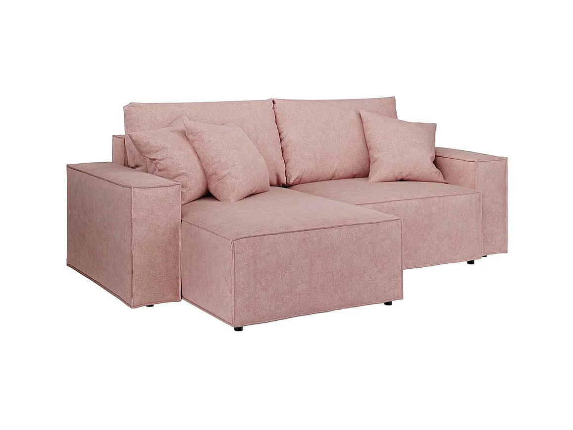 Canapé d'angle lit Melow Rose pastel