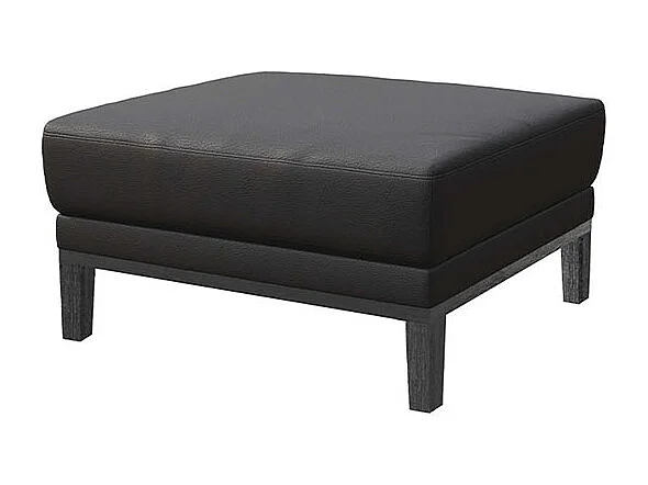 Mesonica Pouf en cuir naturel gris ombré