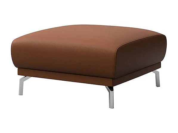 Mesonica Pouf en cuir naturel brun cannelle