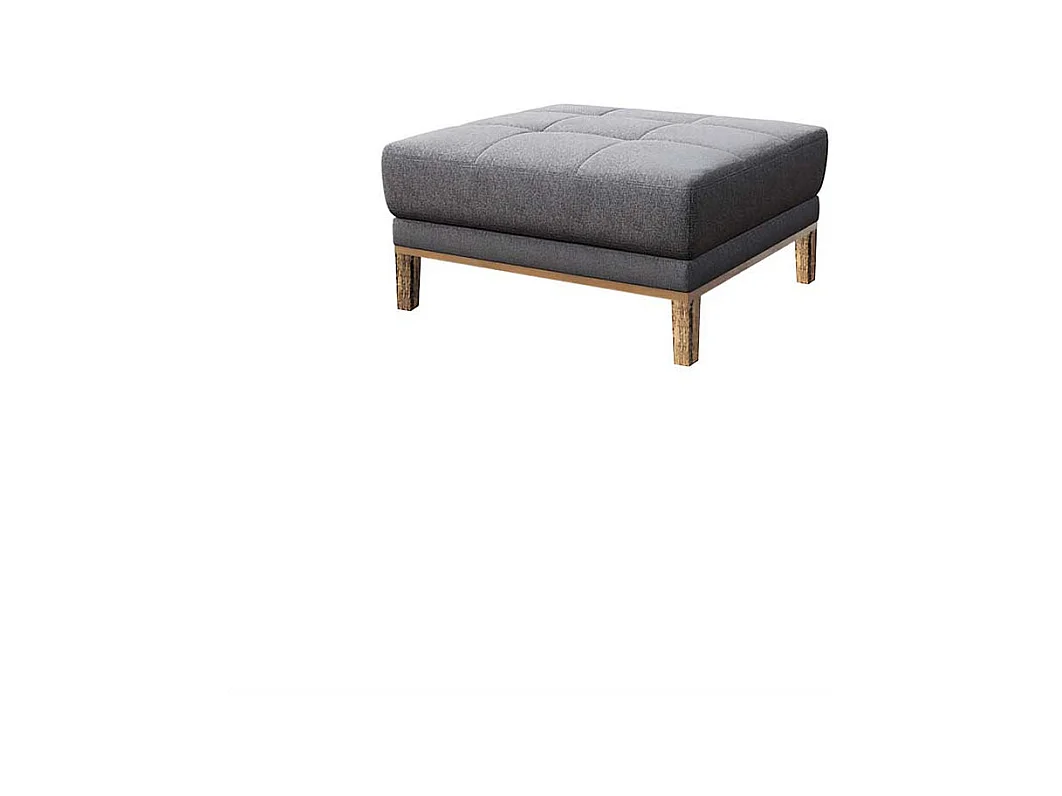 Pouf matelassé Musso gris blue