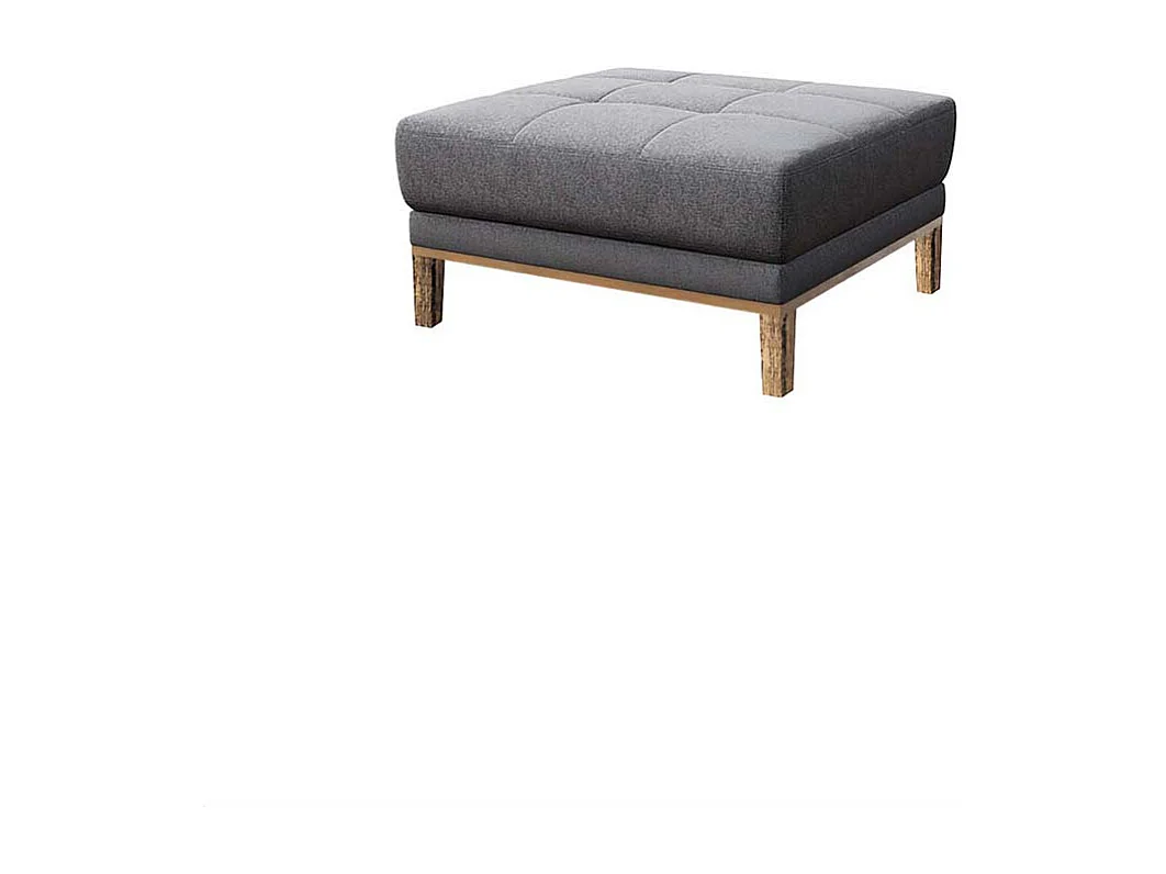 Pouf matelassé Musso gris blue