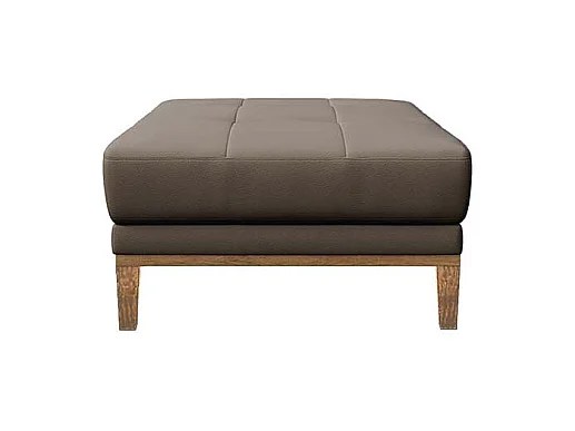 Pouf matelassé Musso Cèdre brun