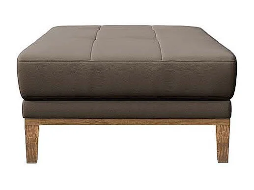 Pouf matelassé Musso Cèdre brun