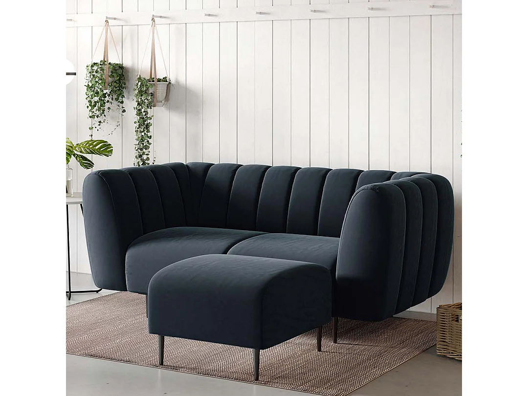 Pouf Shel bleu marine