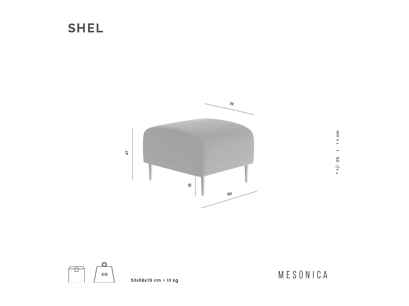 Pouf Shel bleu marine