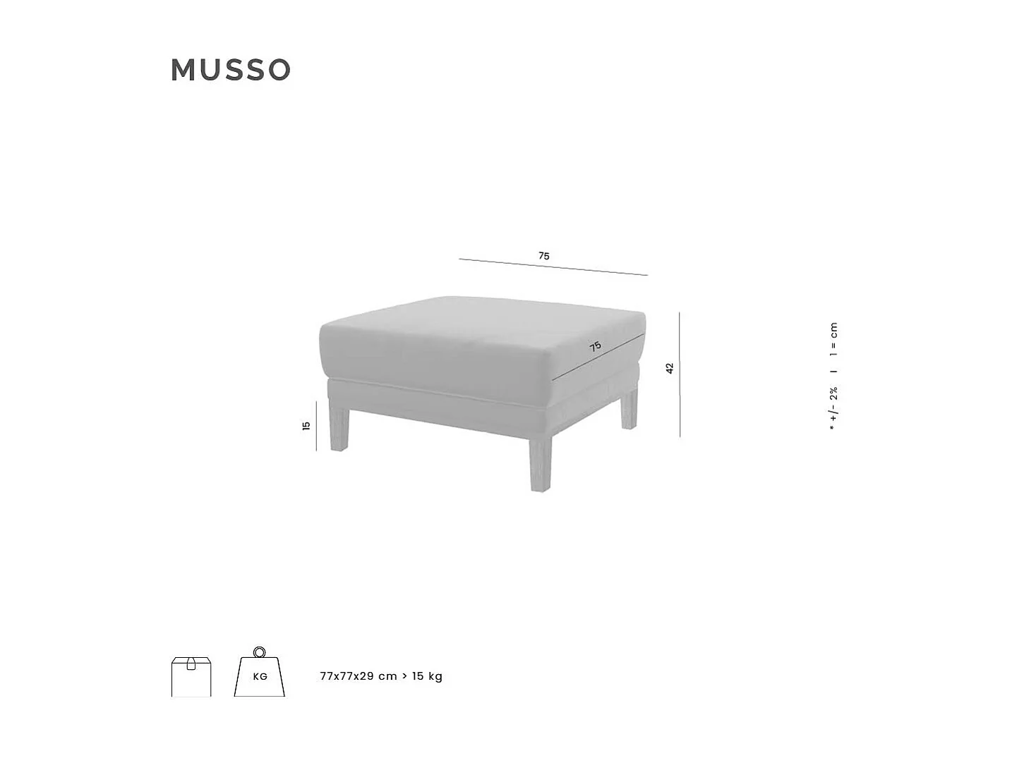 Musso stoffen poef blauw