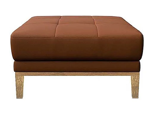 Mesonica Pouf en cuir naturel brun cannelle