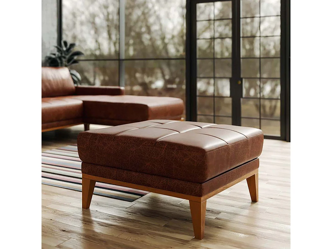 Pouf matelassé Musso anthracite