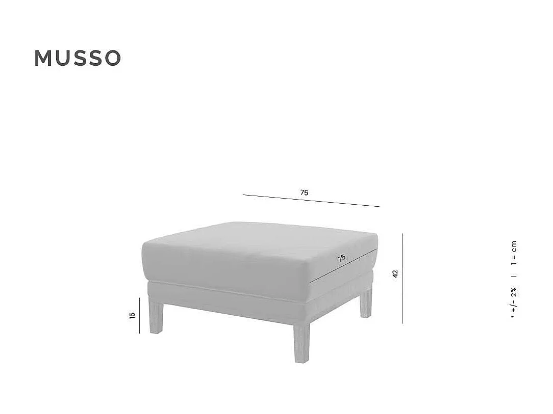 Mesonica Pouf en polyester gris clair