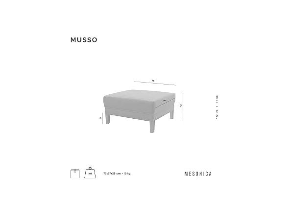 Pouf Musso Brun de cannelle