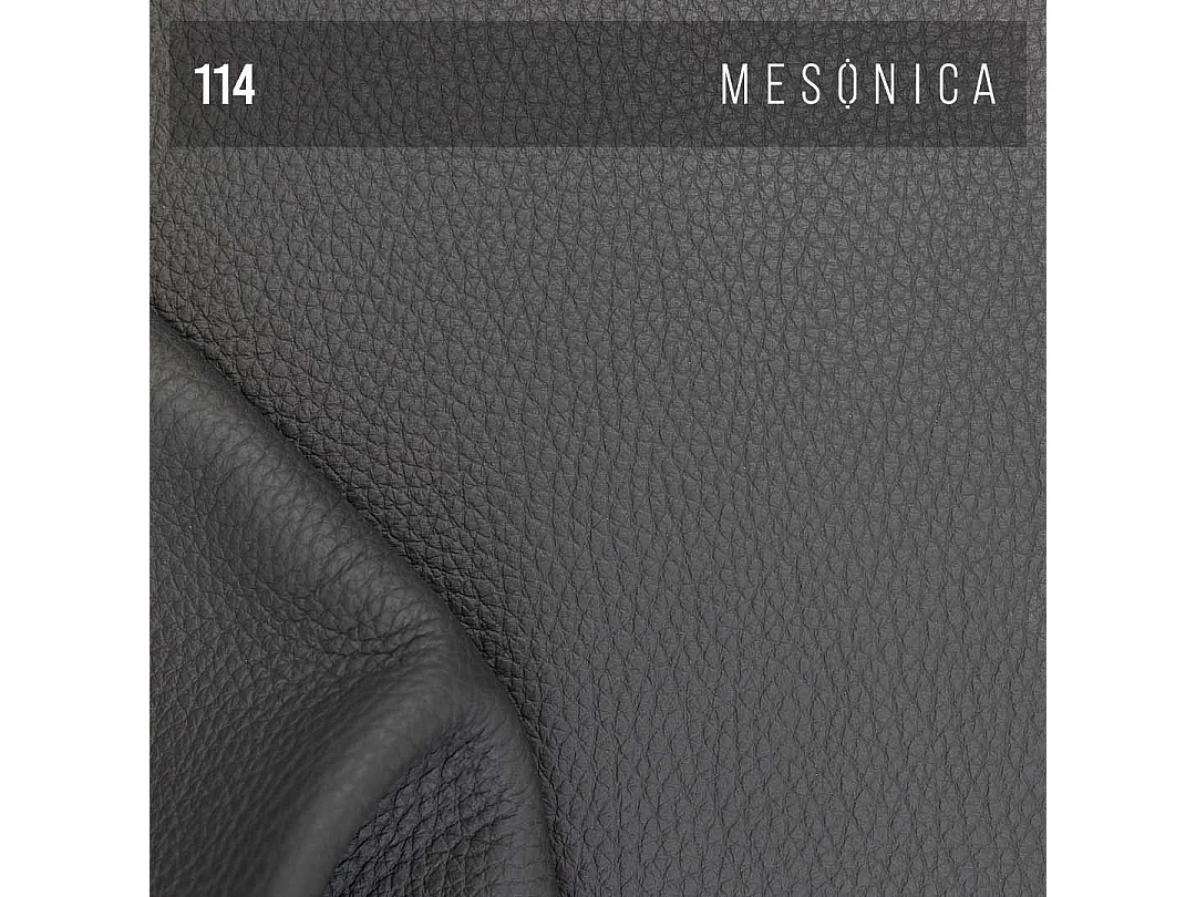 Mesonica Pouf en cuir naturel gris ombré