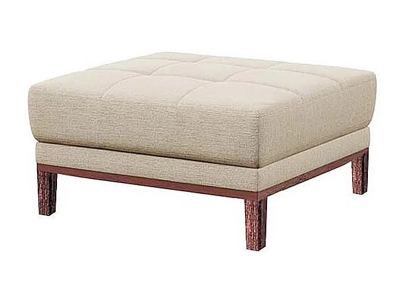 Pouf matelassé Musso beige clair