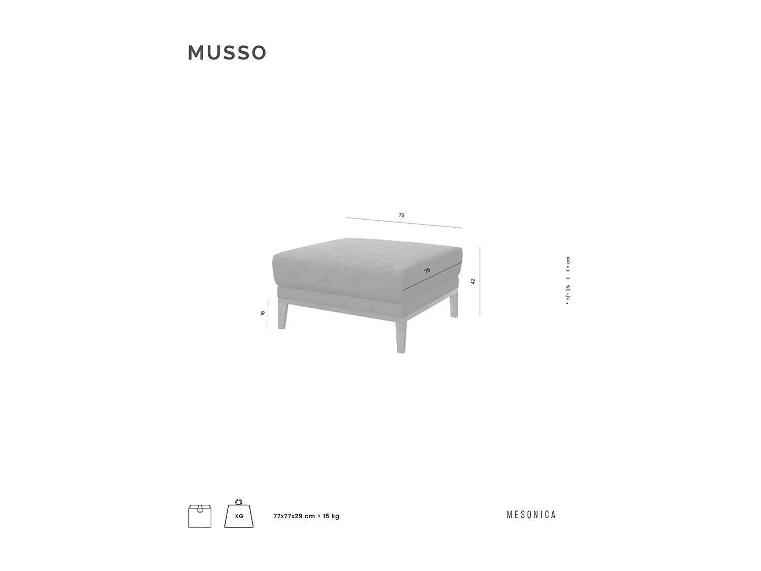 Pouf Musso vert foncé