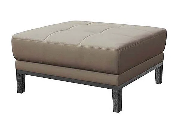 Mesonica Pouf en cuir naturel gris fossile