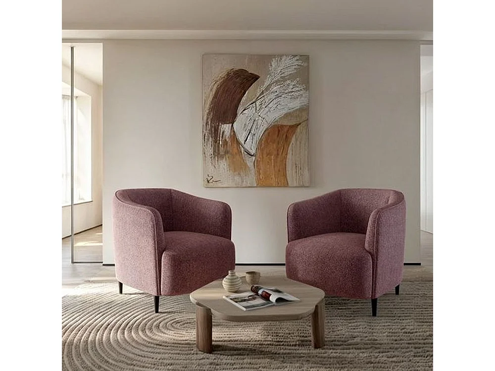 Fauteuil Galbe rose poudré