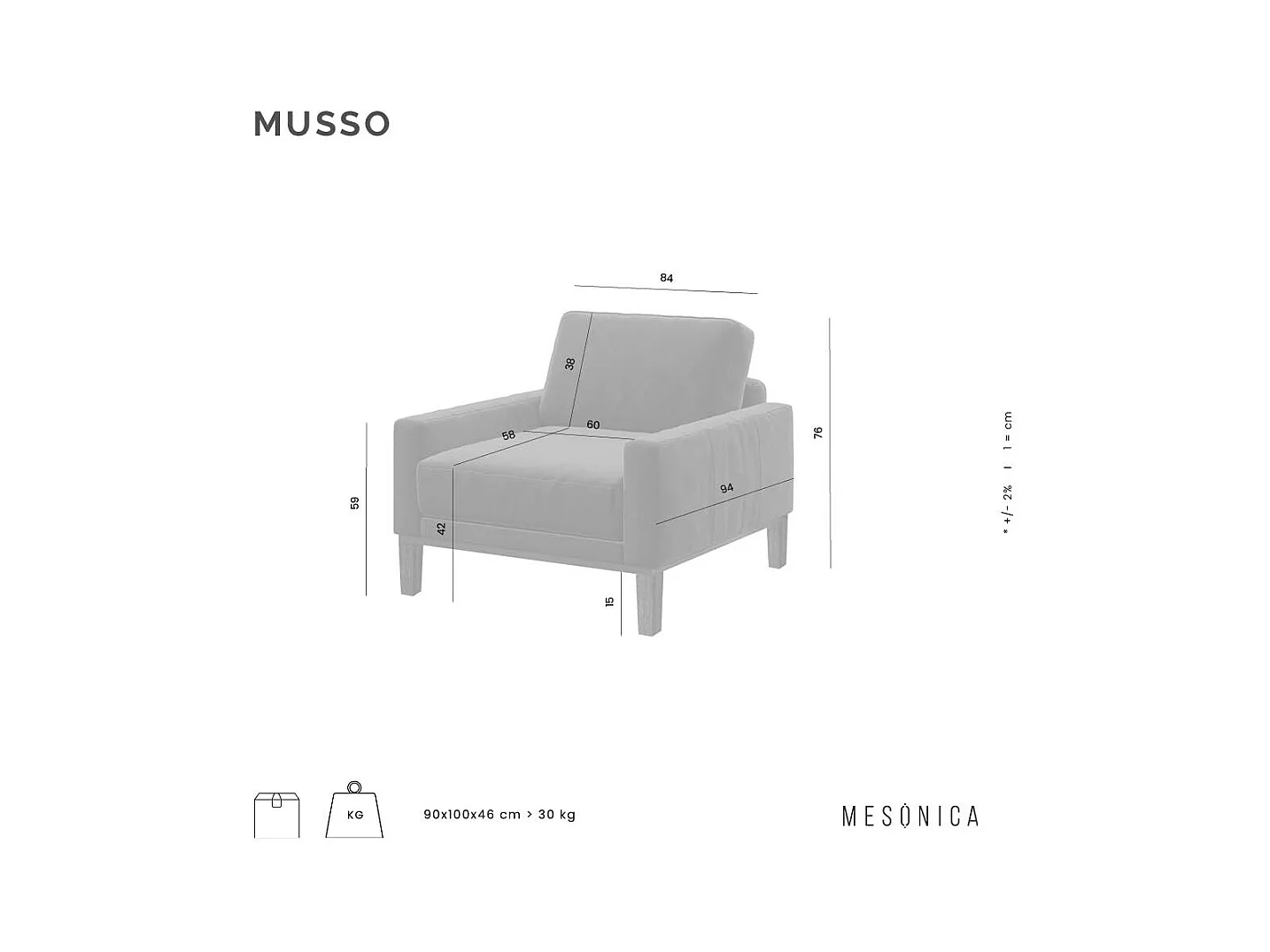 Fauteuil Musso Ombre gris