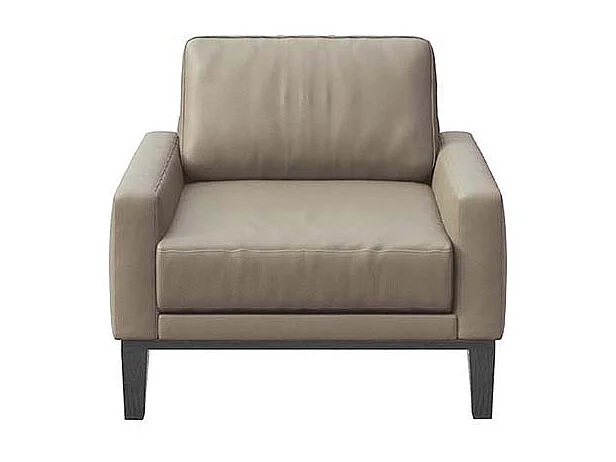 Mesonica Fauteuil en cuir naturel gris fossile