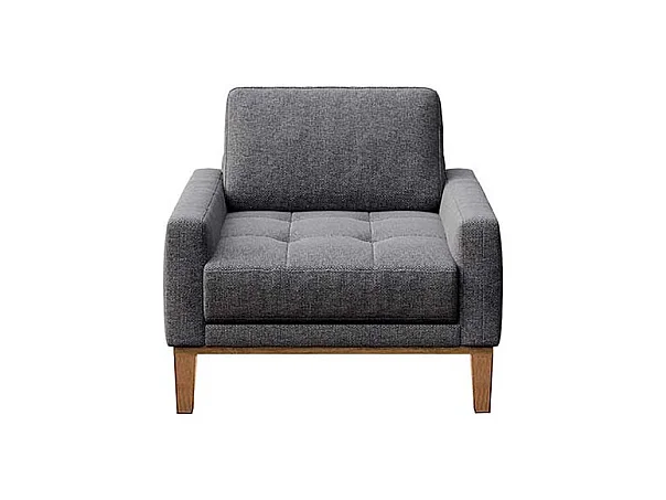 Fauteuil matelassé Musso gris blue