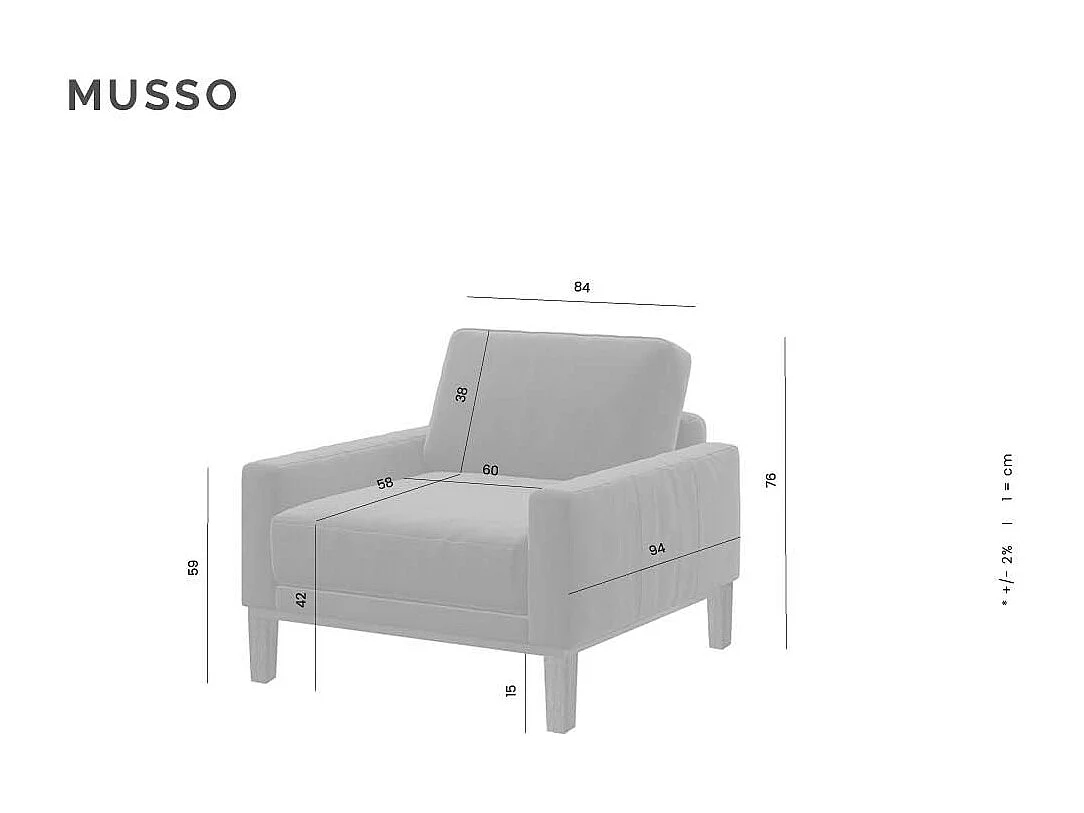 Mesonica Fauteuil en polyester gris clair