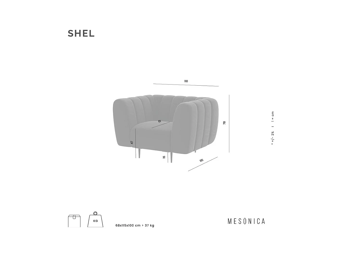 Fauteuil Shel  Miel très clair
