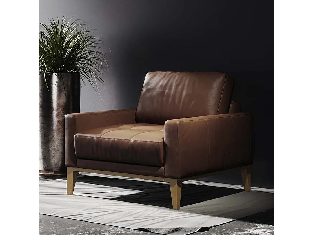 Fauteuil matelassé Musso Brun de cannelle