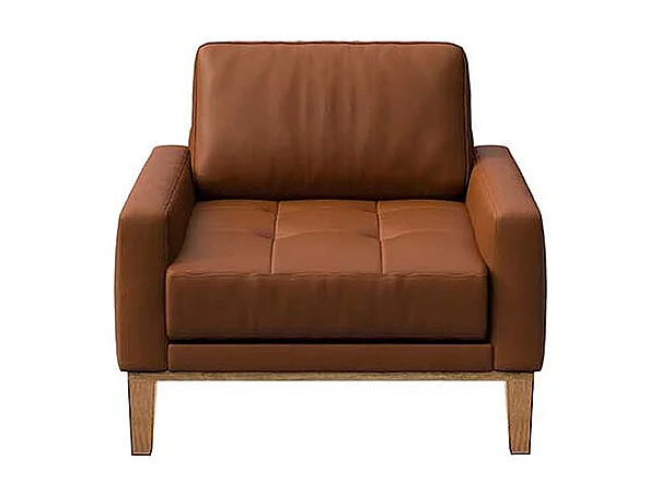 Mesonica Fauteuil en cuir naturel brun cannelle