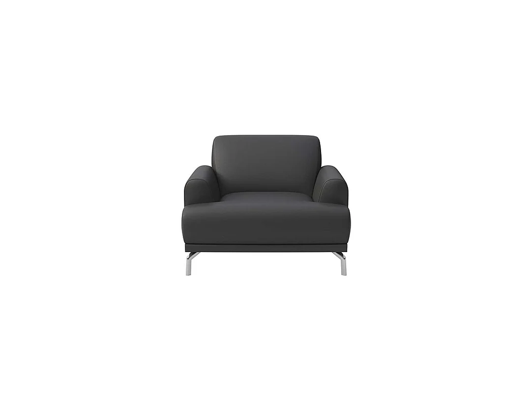Mesonica Fauteuil en cuir naturel gris ombré