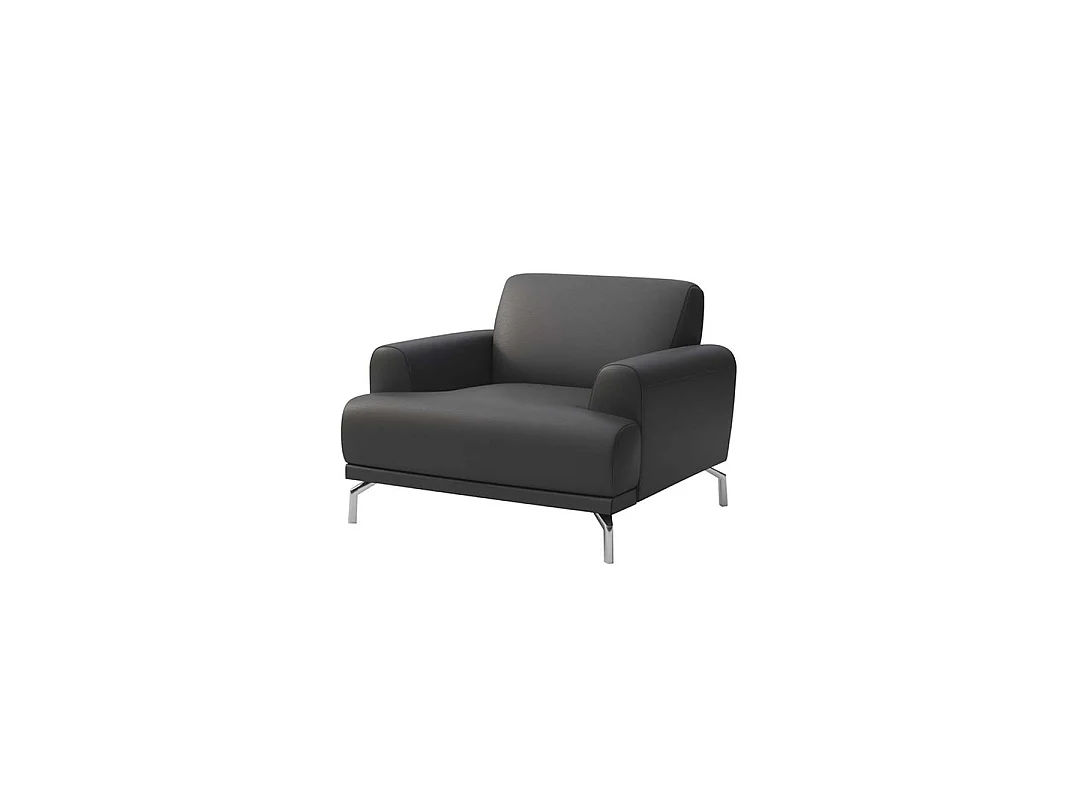 Mesonica Fauteuil en cuir naturel gris ombré