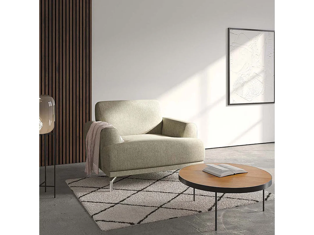 Fauteuil Puzo beige très clair