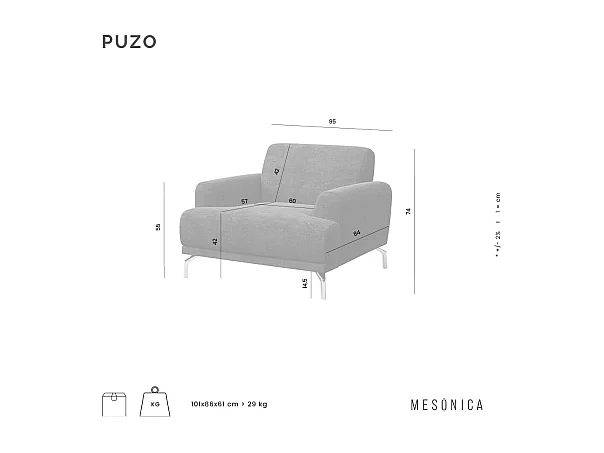 Mesonica Fauteuil en cuir naturel brun cannelle