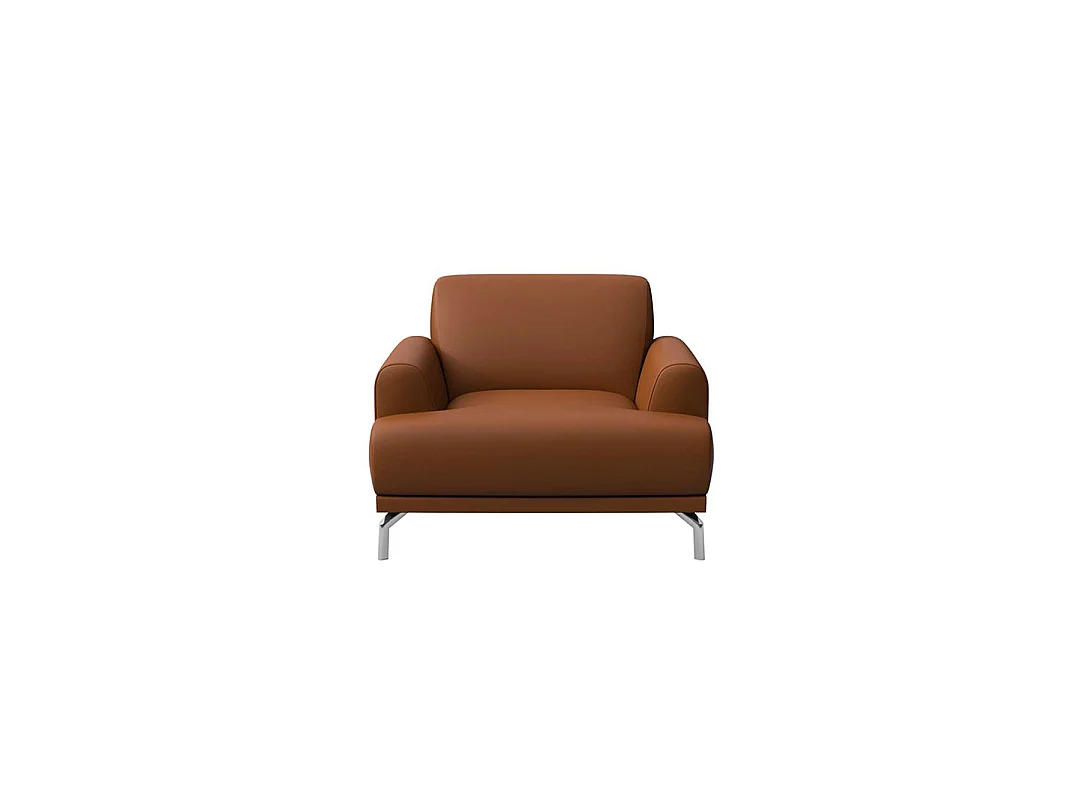Mesonica Fauteuil en cuir naturel brun cannelle