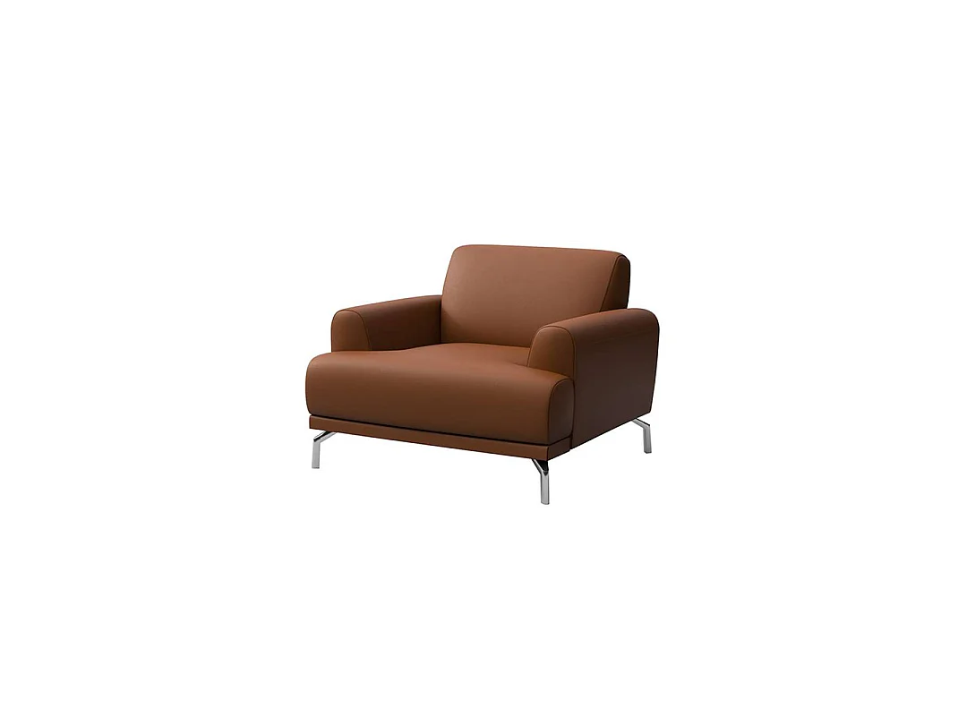 Mesonica Fauteuil en cuir naturel brun cannelle