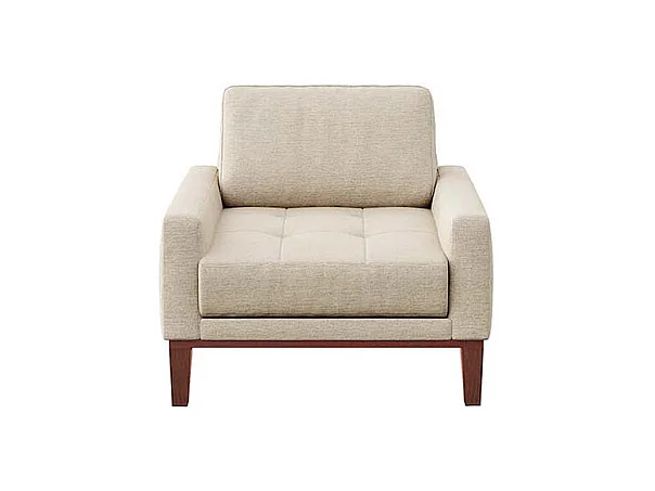 Fauteuil matelassé Musso beige clair