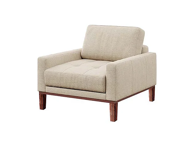 Fauteuil matelassé Musso beige clair