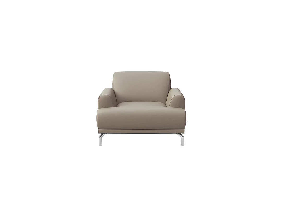 Mesonica Fauteuil en cuir naturel gris fossile