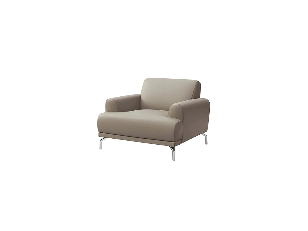 Mesonica Fauteuil en cuir naturel gris fossile