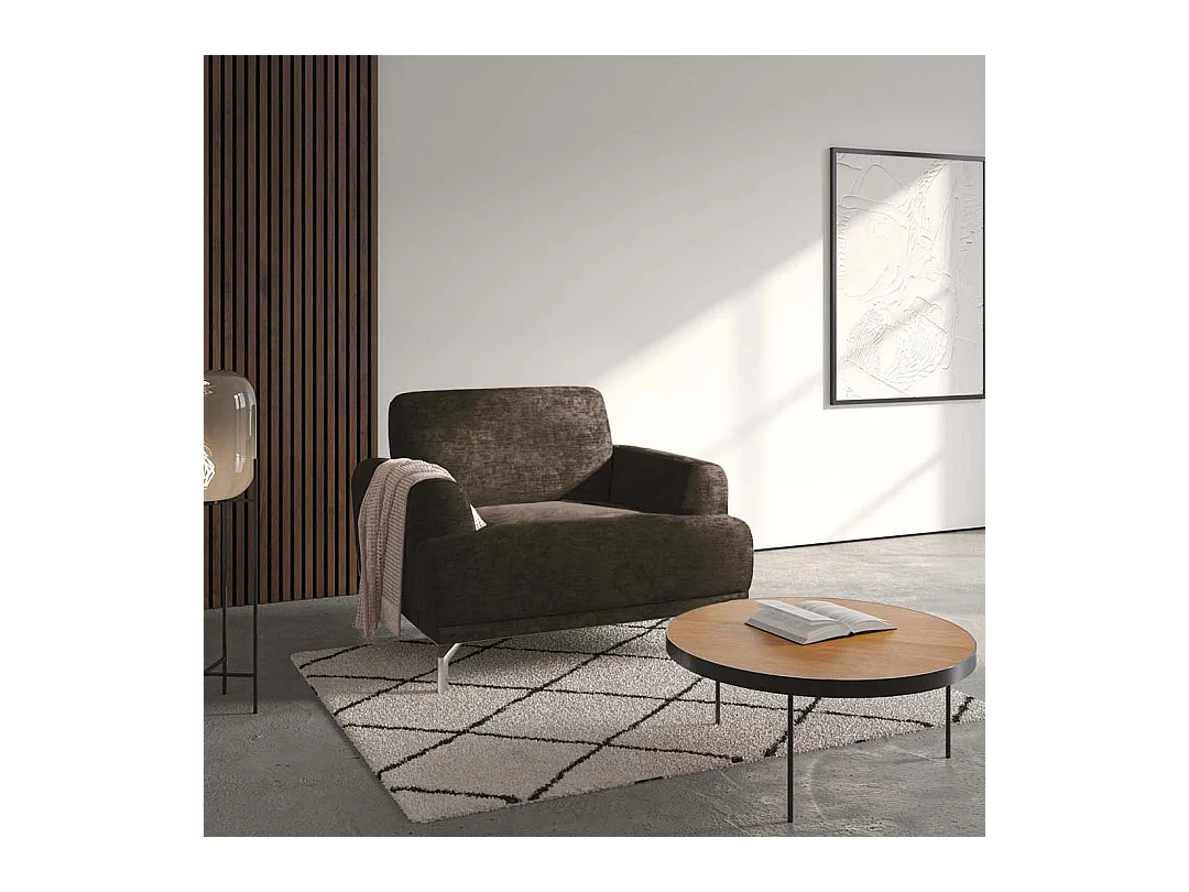 Fauteuil Puzo brun foncé